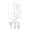 Canto de cabina de duche em vidro de segurança temperado de 8 mm de espessura NANO transparente DX407 - largura seleccionável 