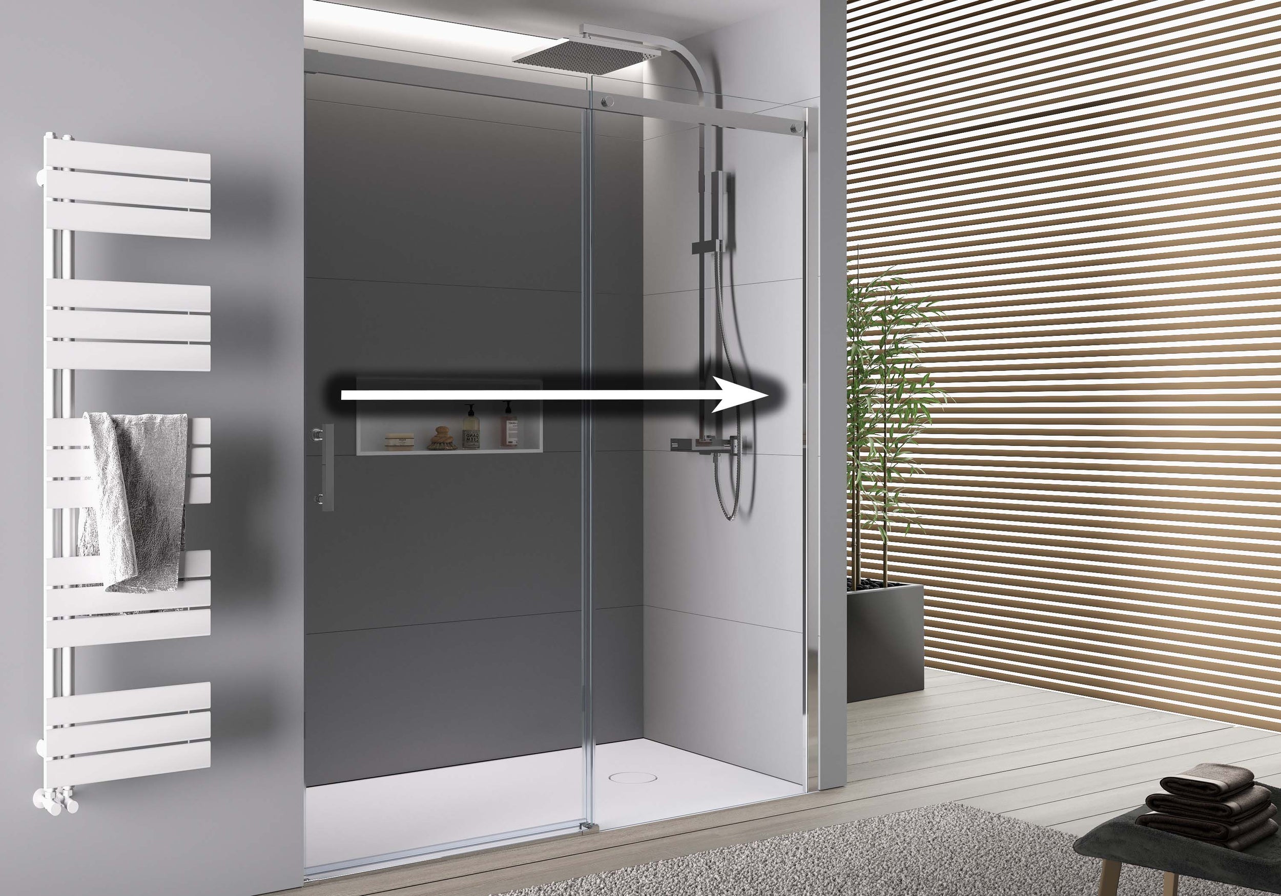 Chuveiro de encastrar com porta de correr DX806A FLEX