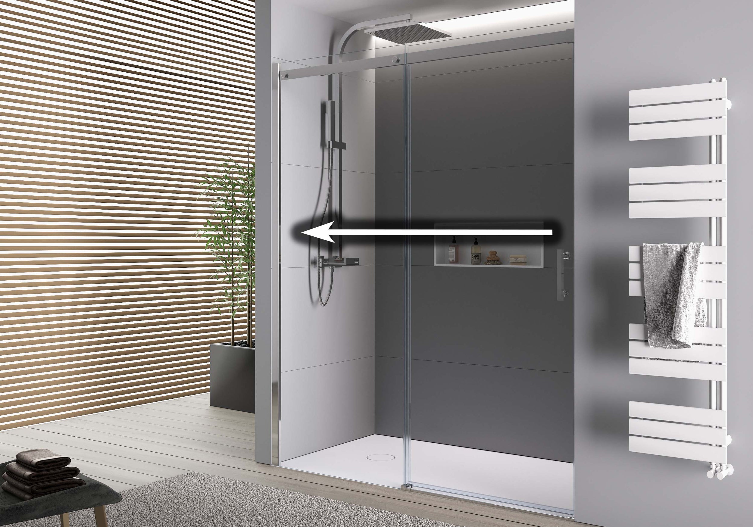 Chuveiro de encastrar com porta de correr DX806A FLEX