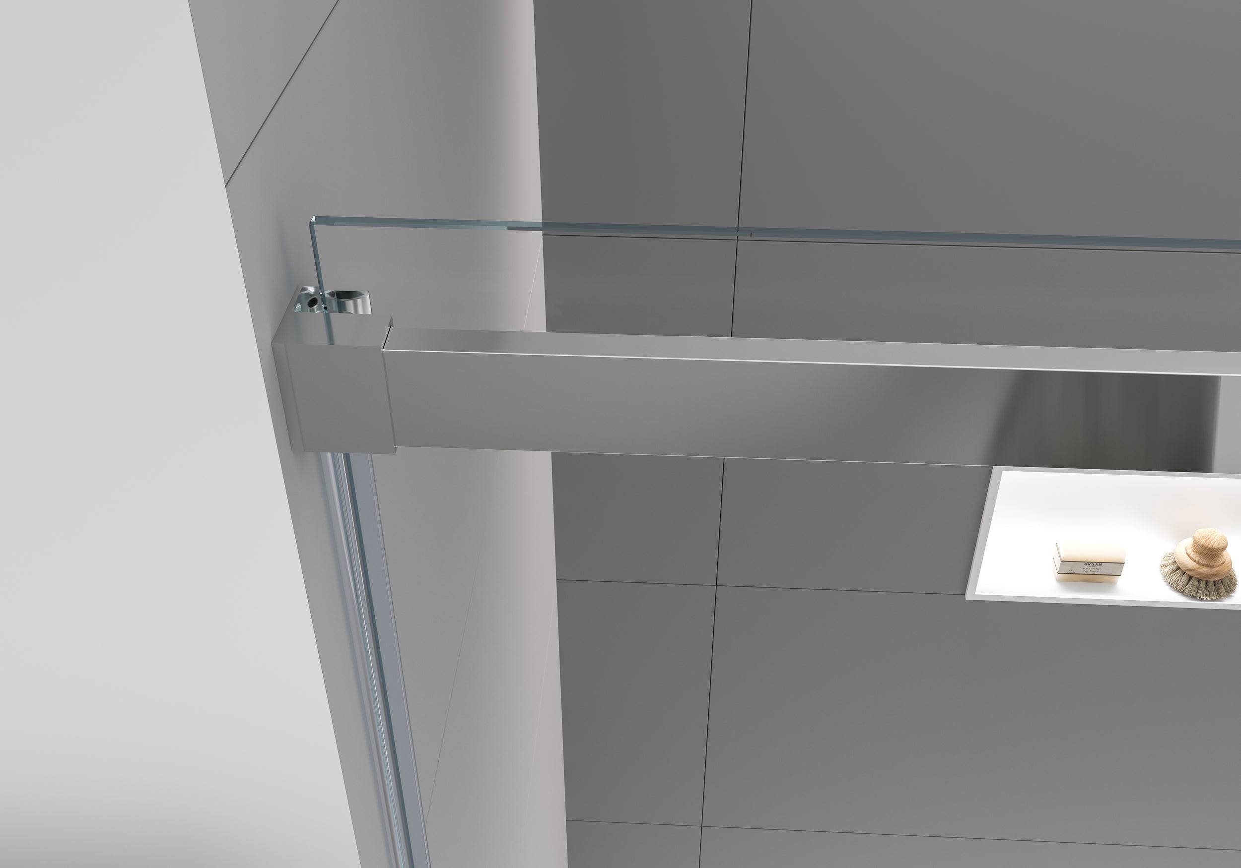 Divisória de duche com porta de correr DX806A FLEX - vidro de segurança transparente - largura selecionável