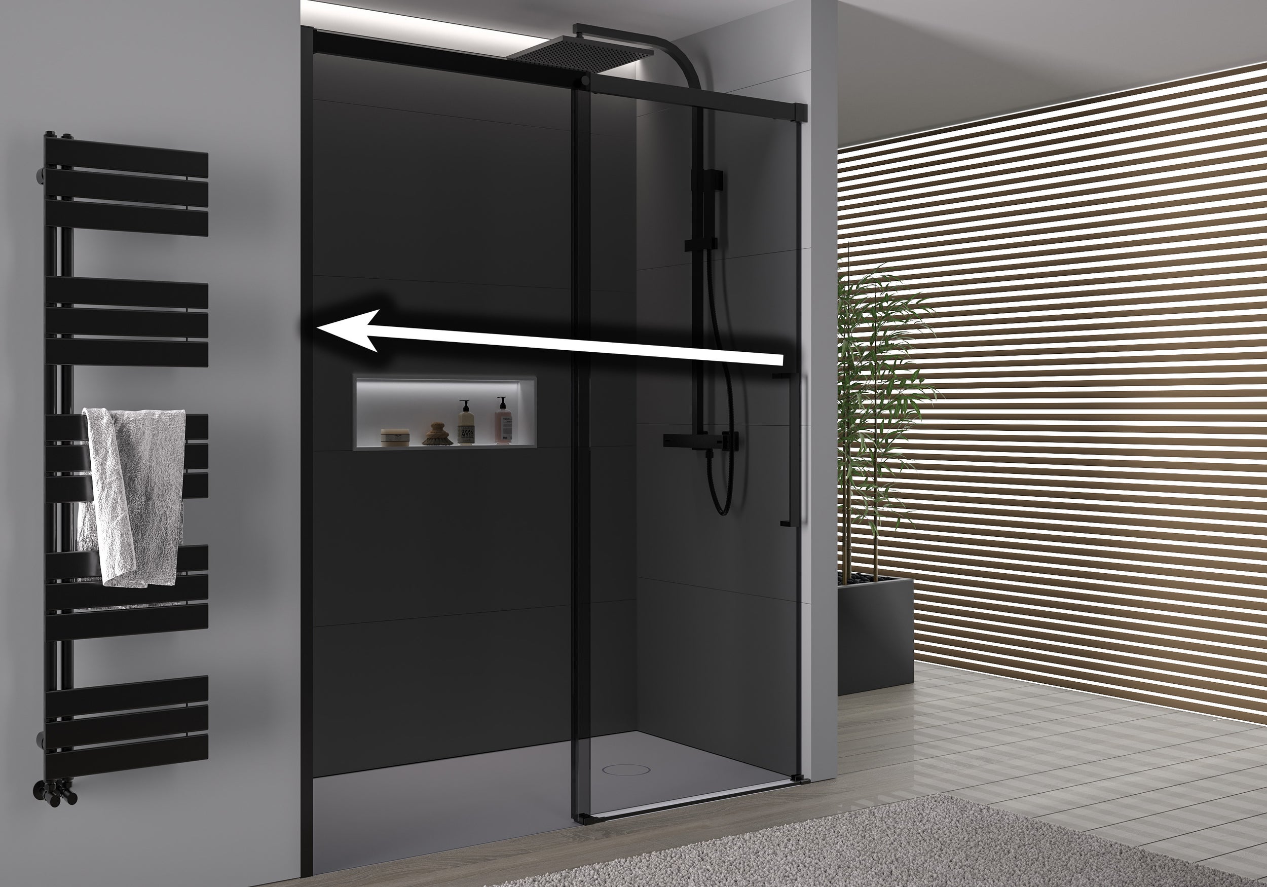 Chuveiro de encastrar com porta de correr Soft-Close DX906 FLEX