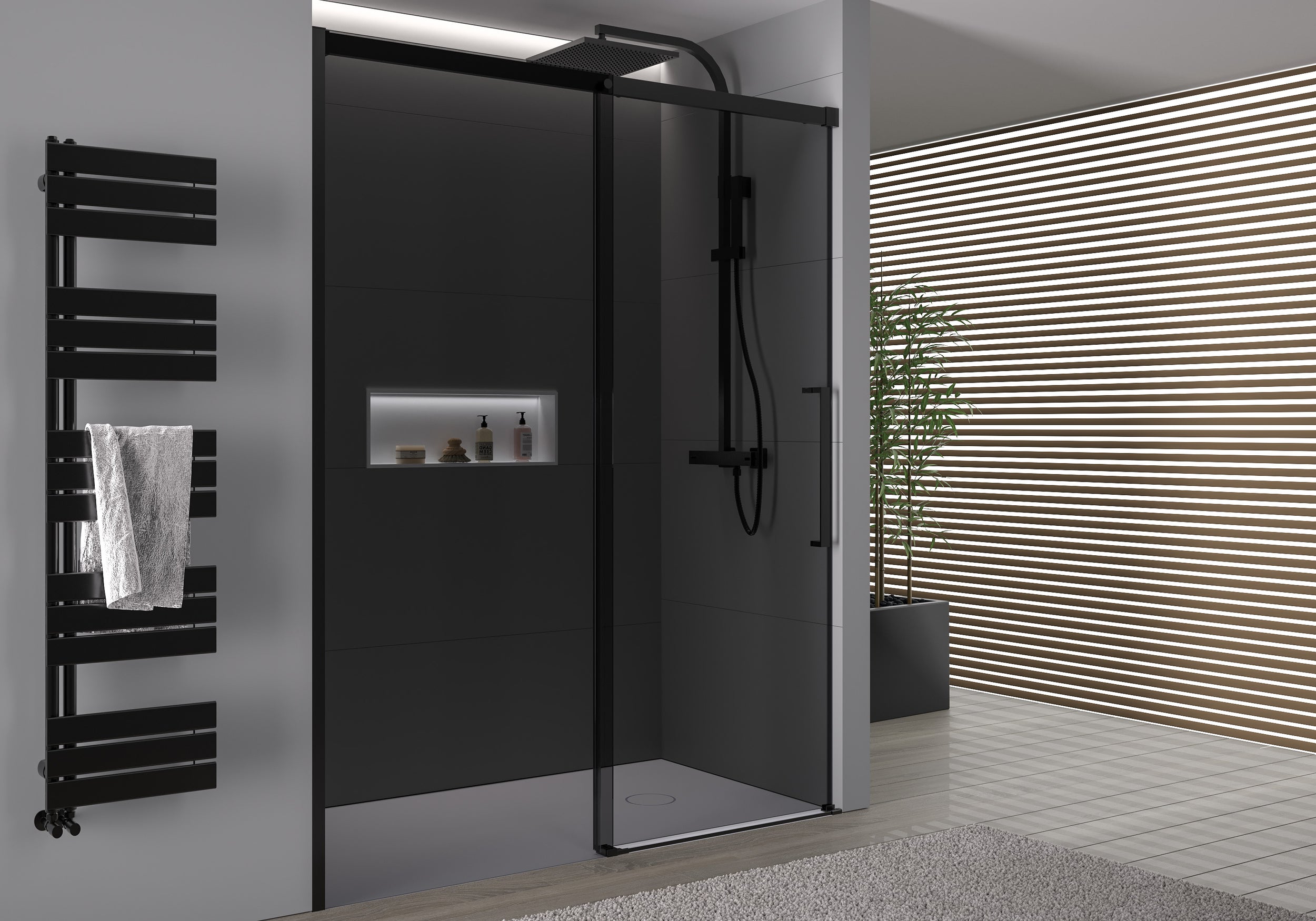Chuveiro de encastrar com porta de correr Soft-Close DX906 FLEX