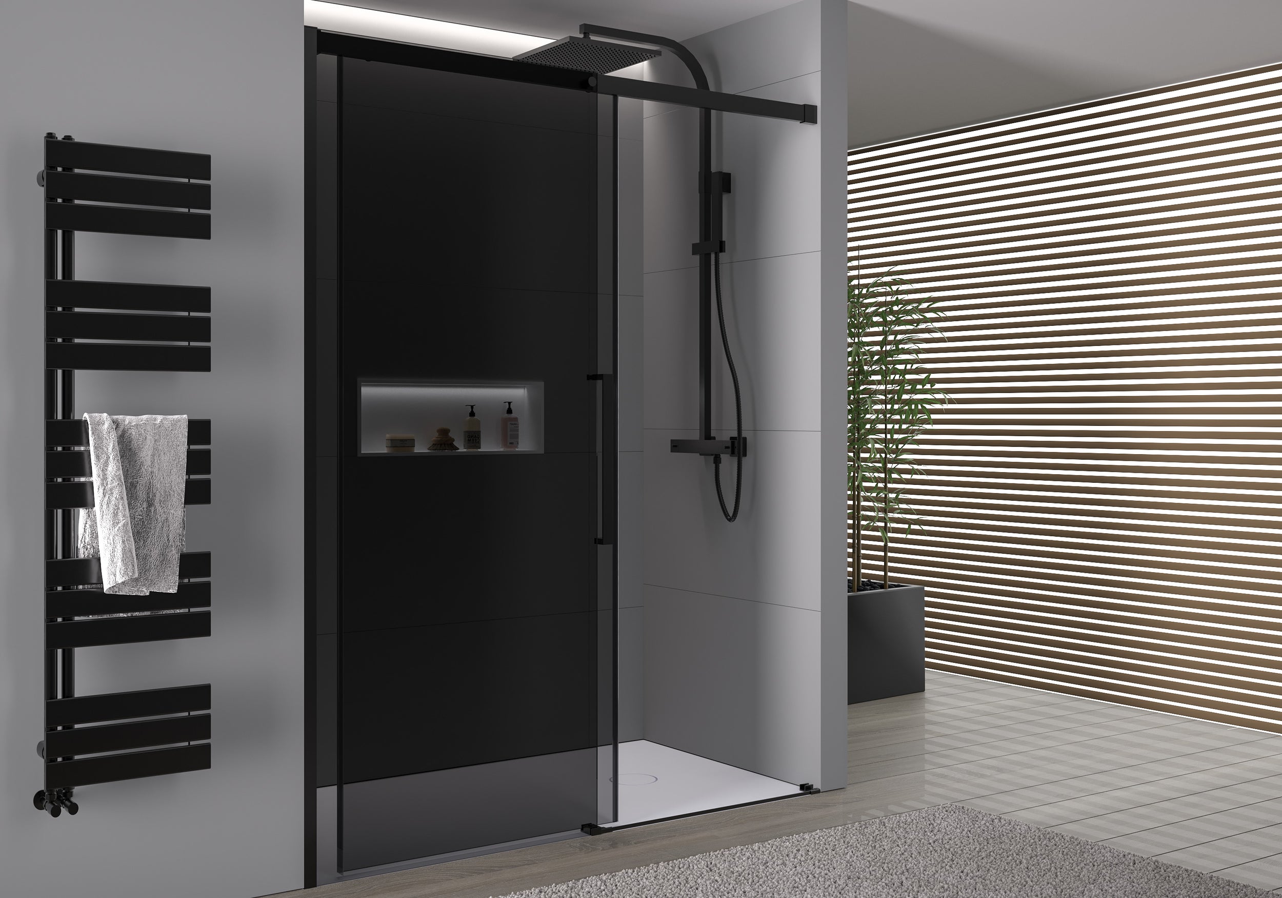 Chuveiro de encastrar com porta de correr Soft-Close DX906 FLEX