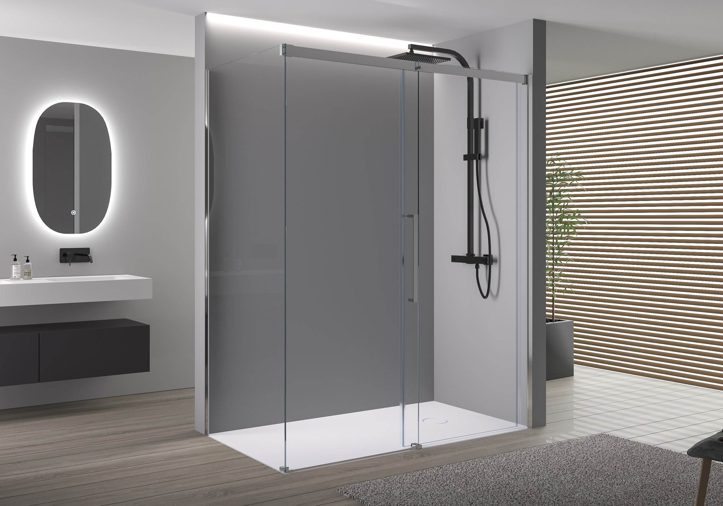 Divisória de duche DX906 FLEX com porta deslizante