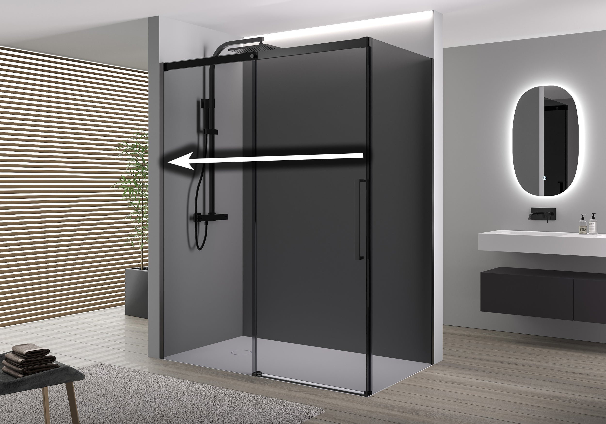 Duche de canto com porta de correr Soft-Close DX906 FLEX