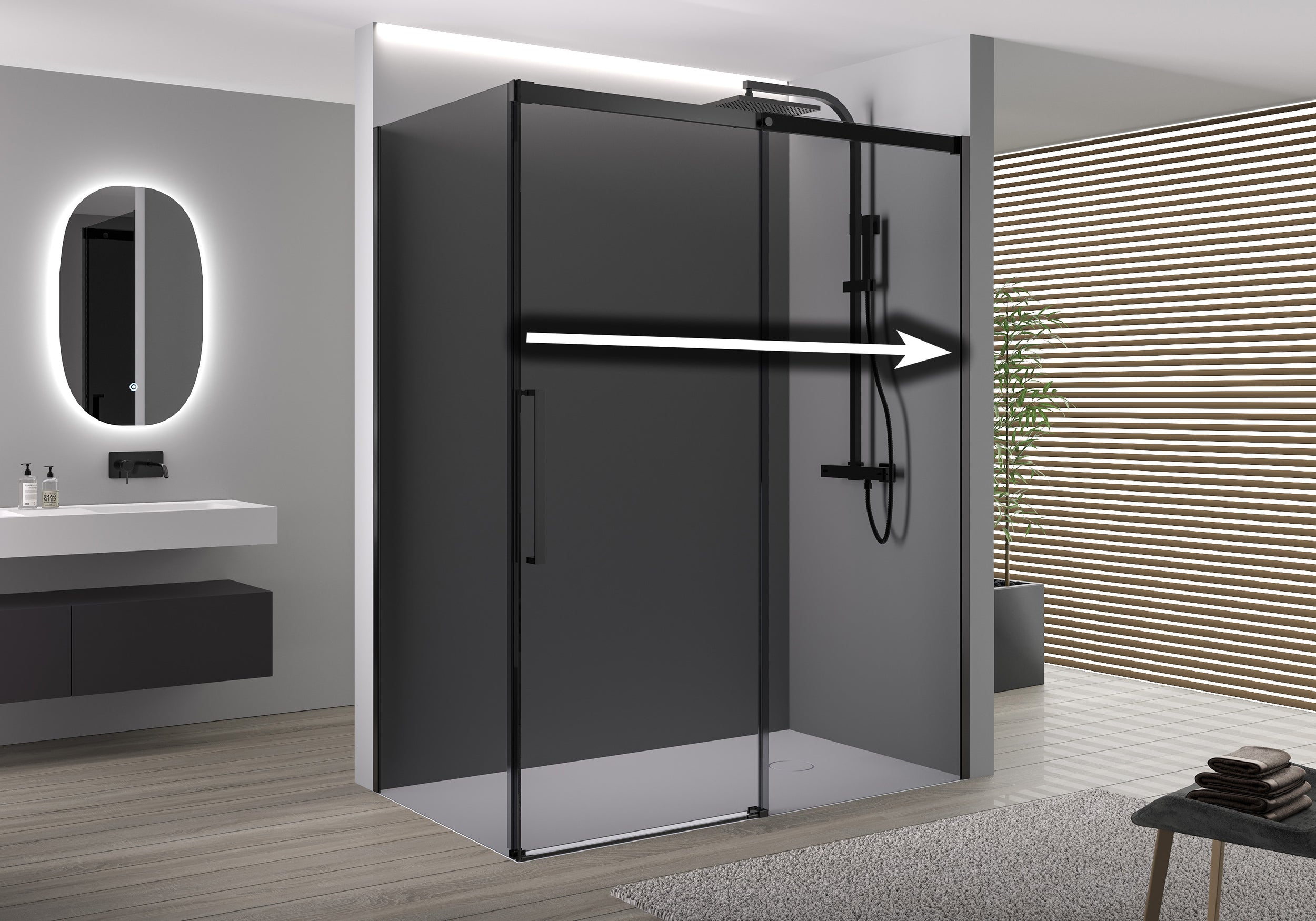 Duche de canto com porta de correr Soft-Close DX906 FLEX