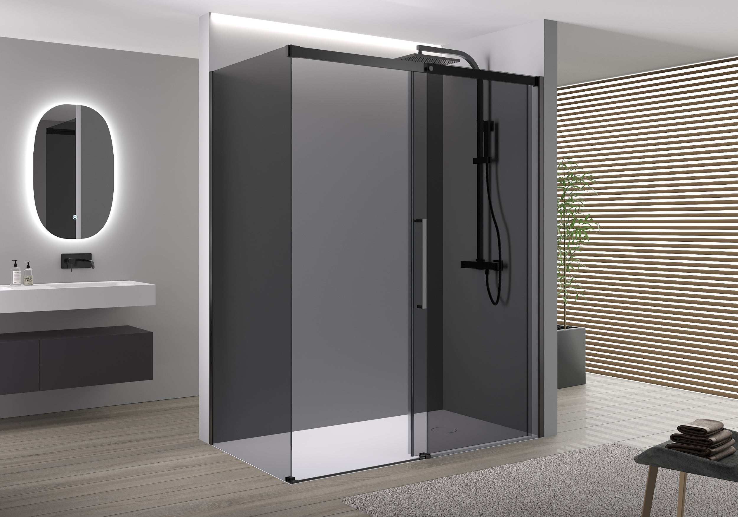 Duche de canto com porta de correr Soft-Close DX906 FLEX