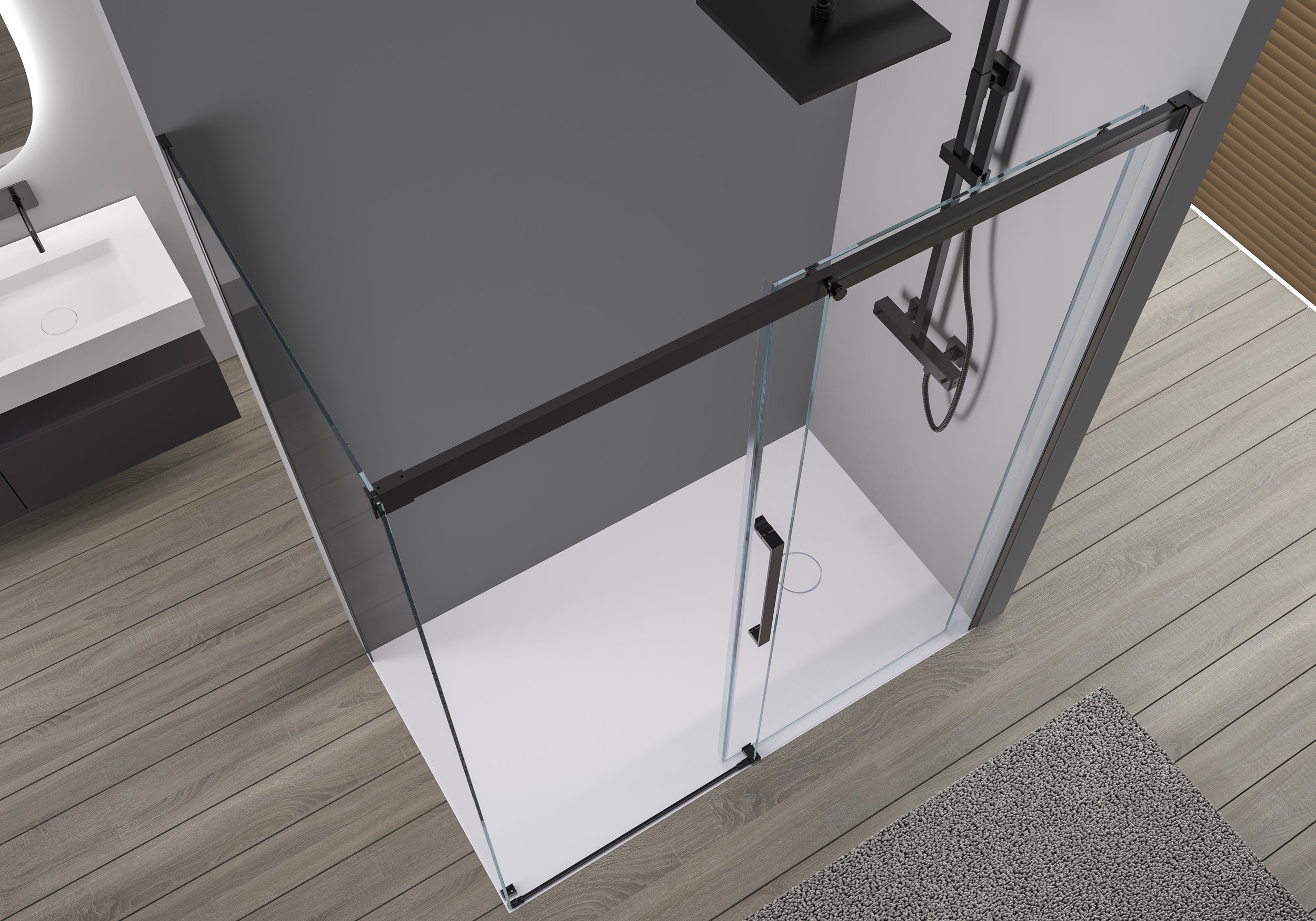 Chuveiro de canto com porta de correr Soft-Close DX906 FLEX
