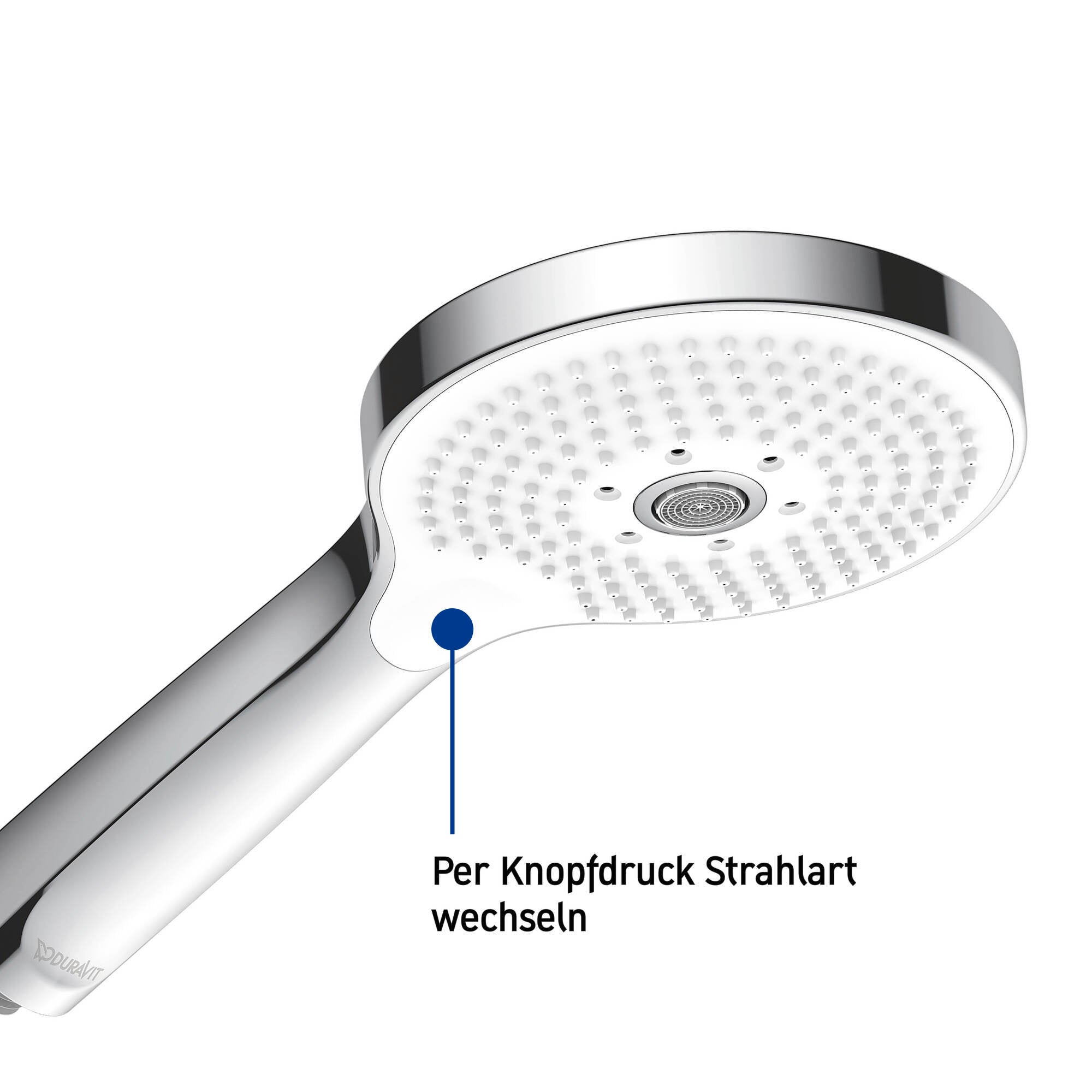 Sistema de duche Duravit, com termóstato e prateleira de vidro, incluindo chuveiro de mão com 3 modos de pulverização - cromado/branco