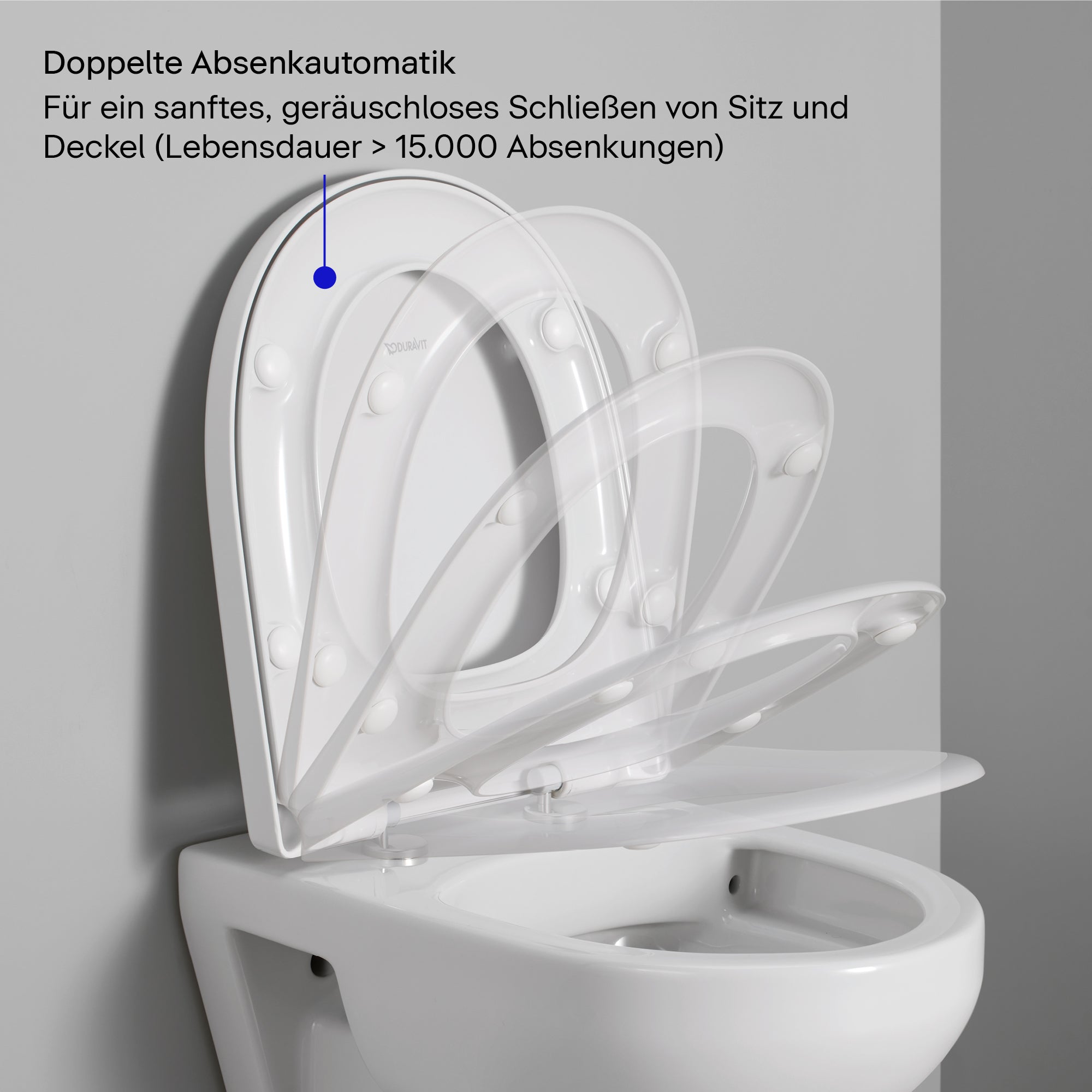 Assento de WC Universal Duravit Univavo com fechamento suave, redondo