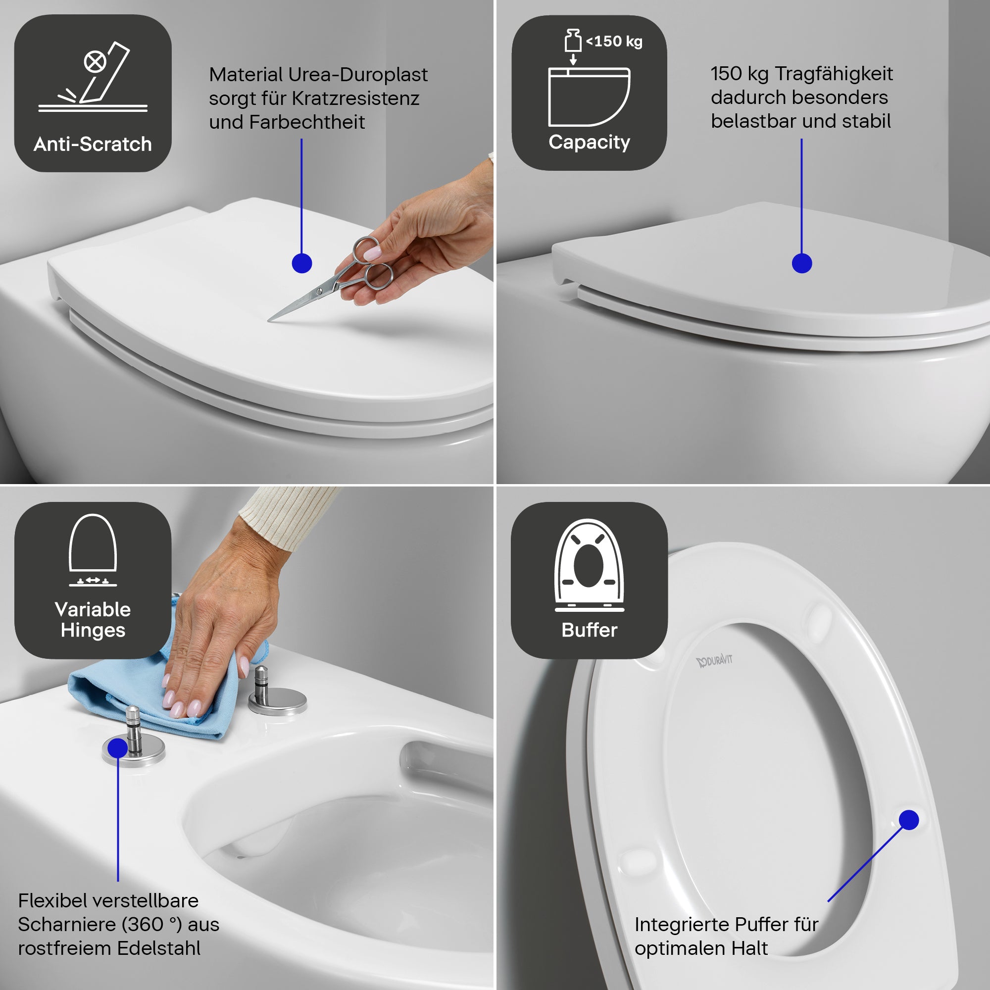 Assento de WC universal Duravit Univavo com mecanismo de fecho suave