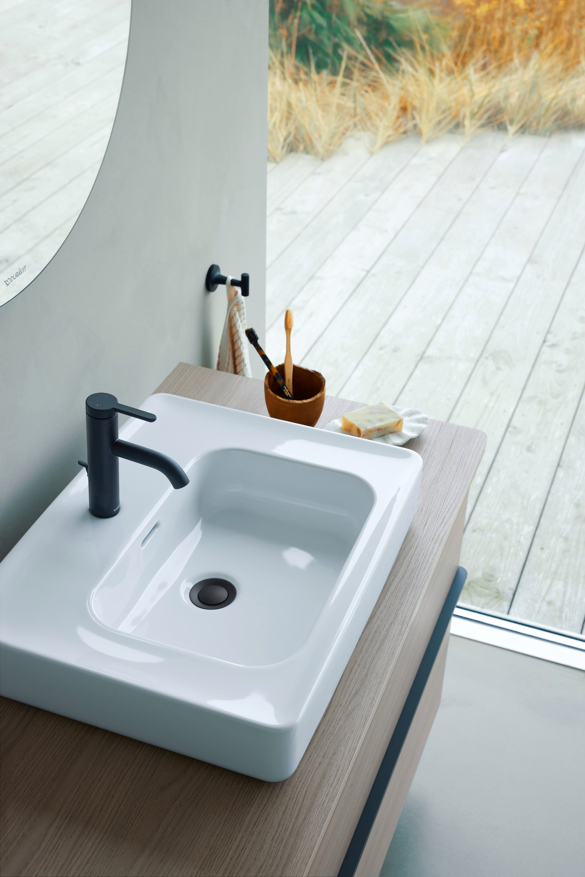 Lavatório de bancada Duravit Soleil, 56 cm, branco alto brilho