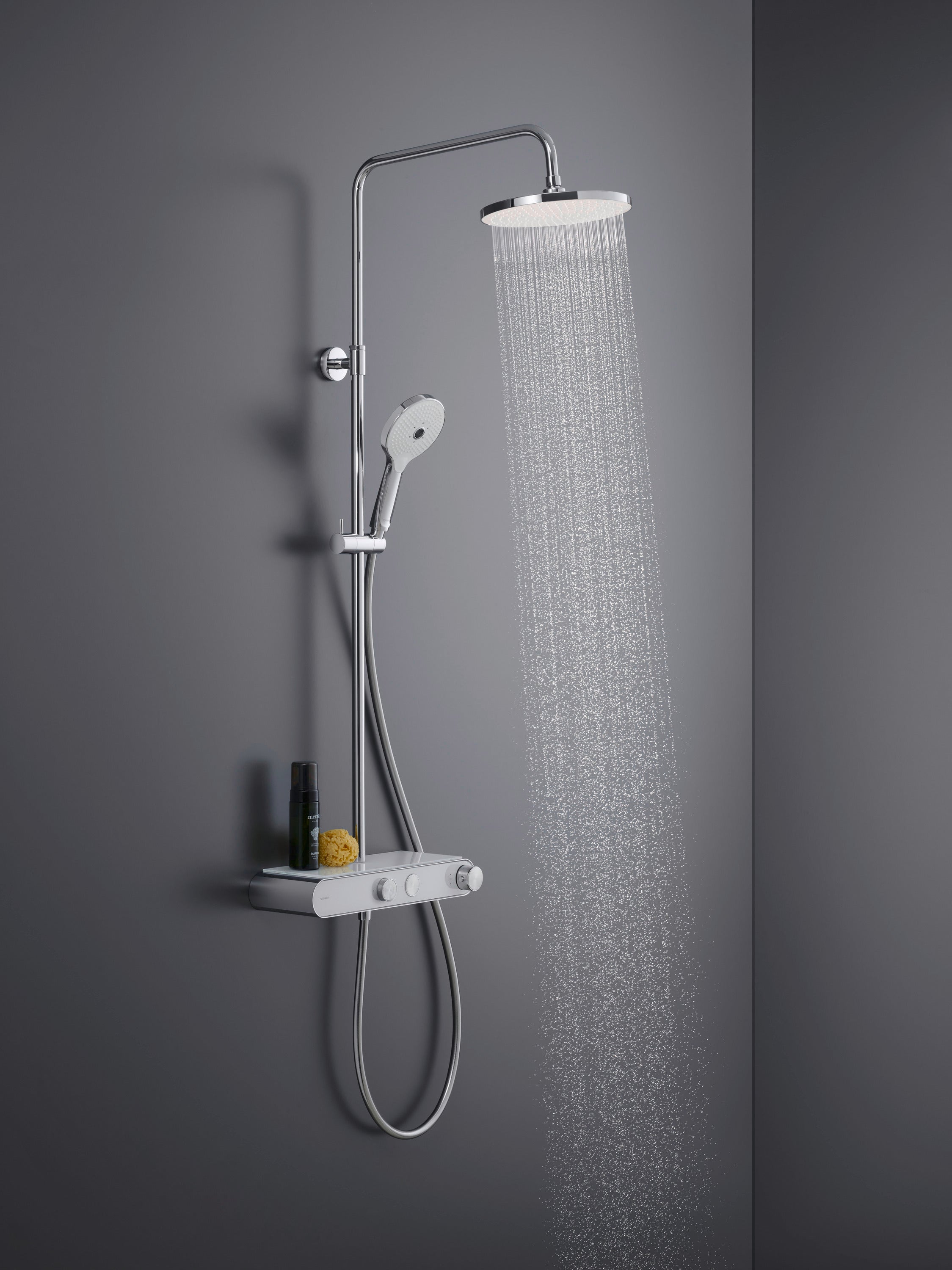 Duravit sistema de duche com termostato e prateleira de vidro