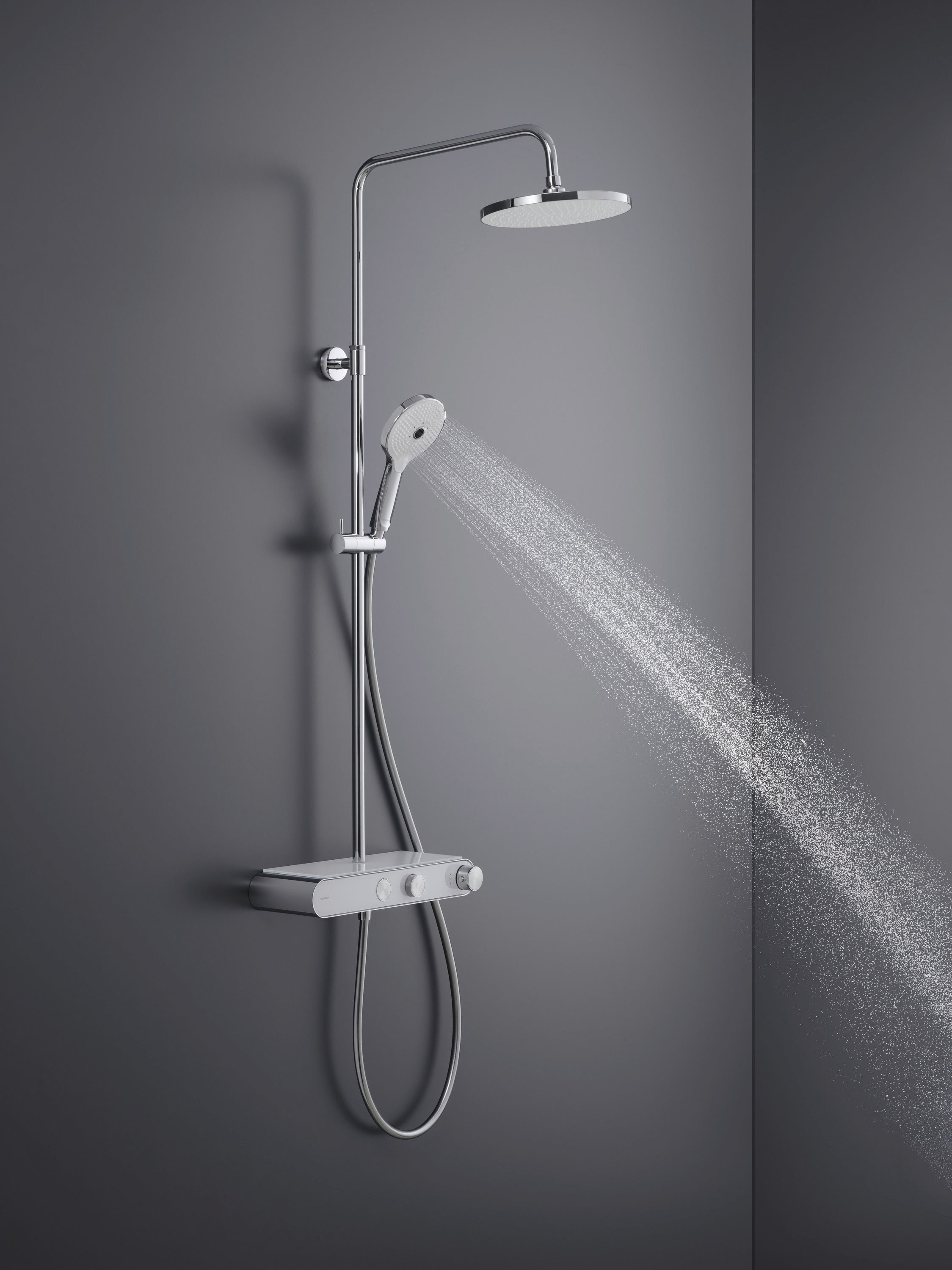 Duravit sistema de duche com termostato e prateleira de vidro