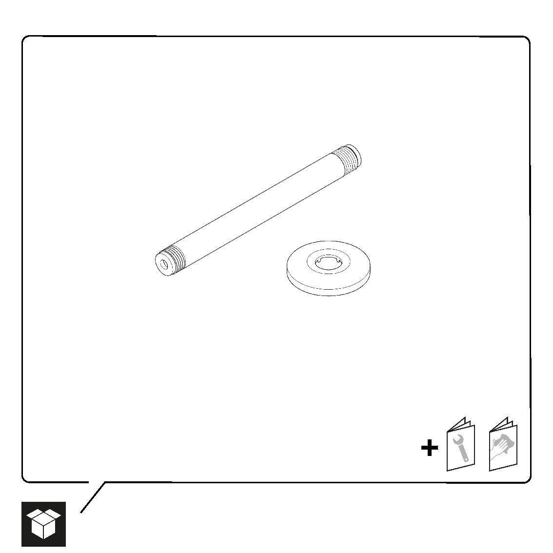 Braço de duche universal Duravit 200 mm, montagem no teto - cor selecionável