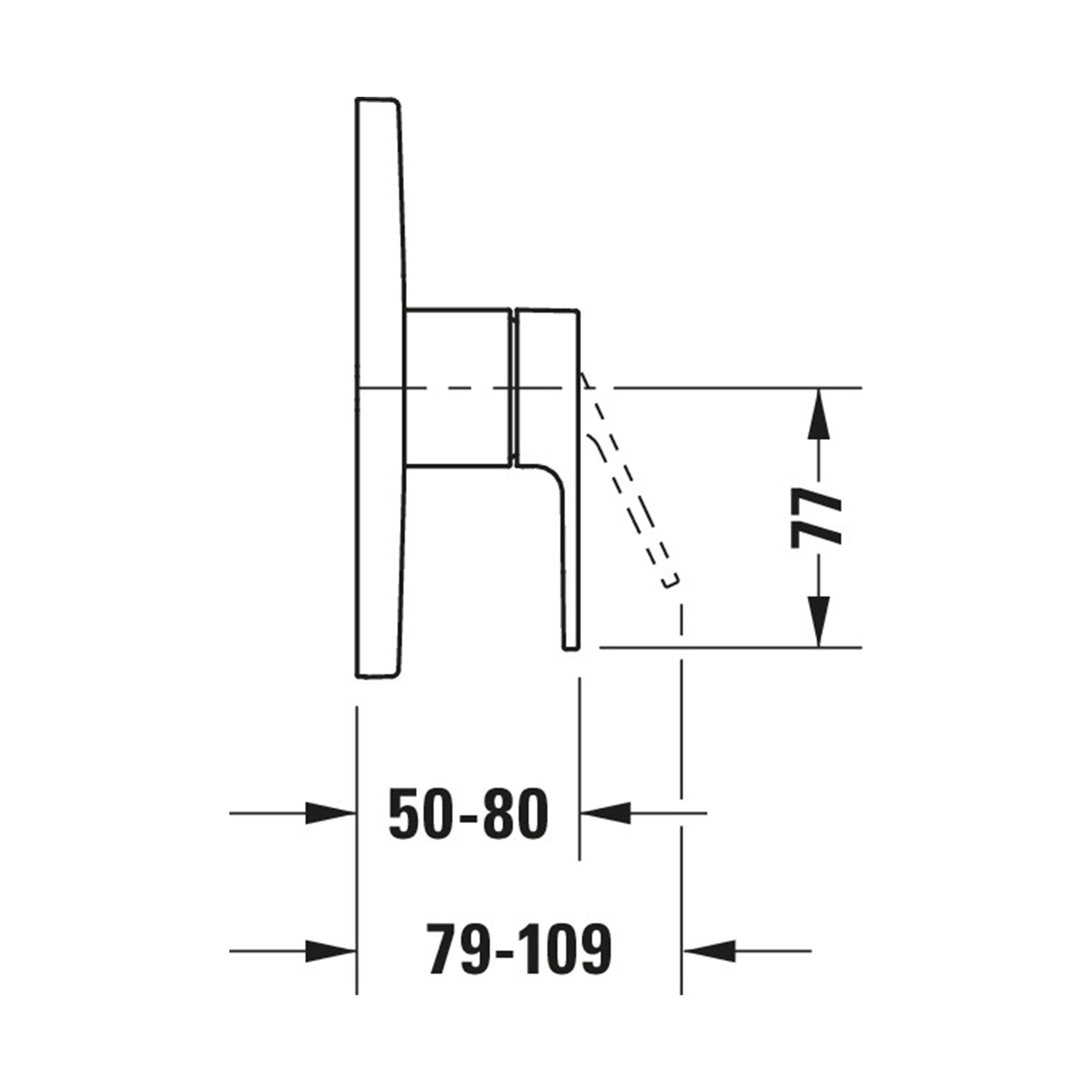 Misturadora de duche Duravit B.3, encastrável, 1 consumidor, cromada