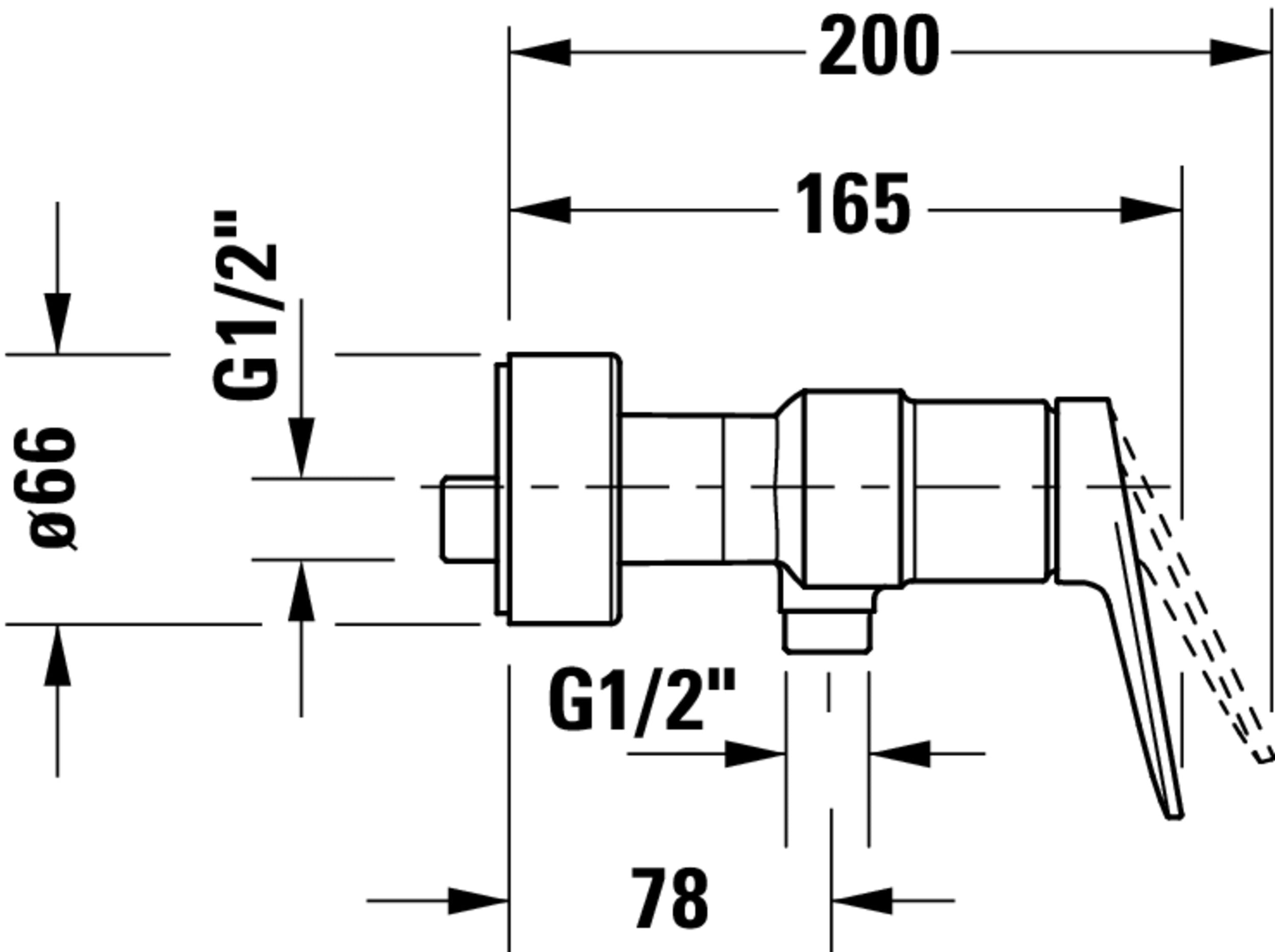 Misturador de chuveiro de superfície Duravit Wave com monocomando para ducha