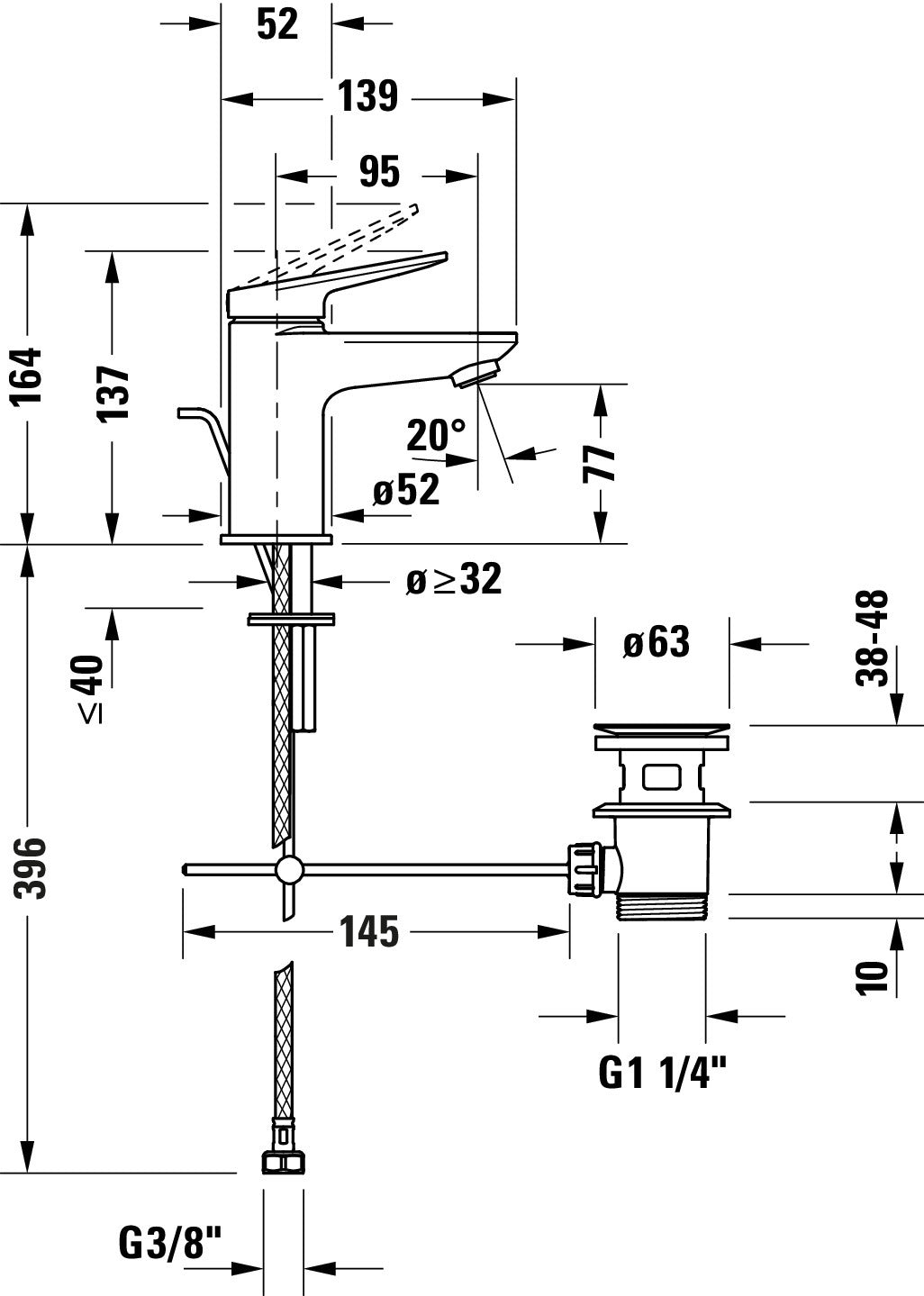 Duravit Wave misturador monocomando para lavatório S