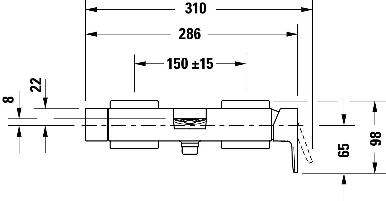 Misturador monocomando para banheira Duravit Manhattan