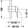 Misturadora monocomando de duche encastrável Duravit Manhattan
