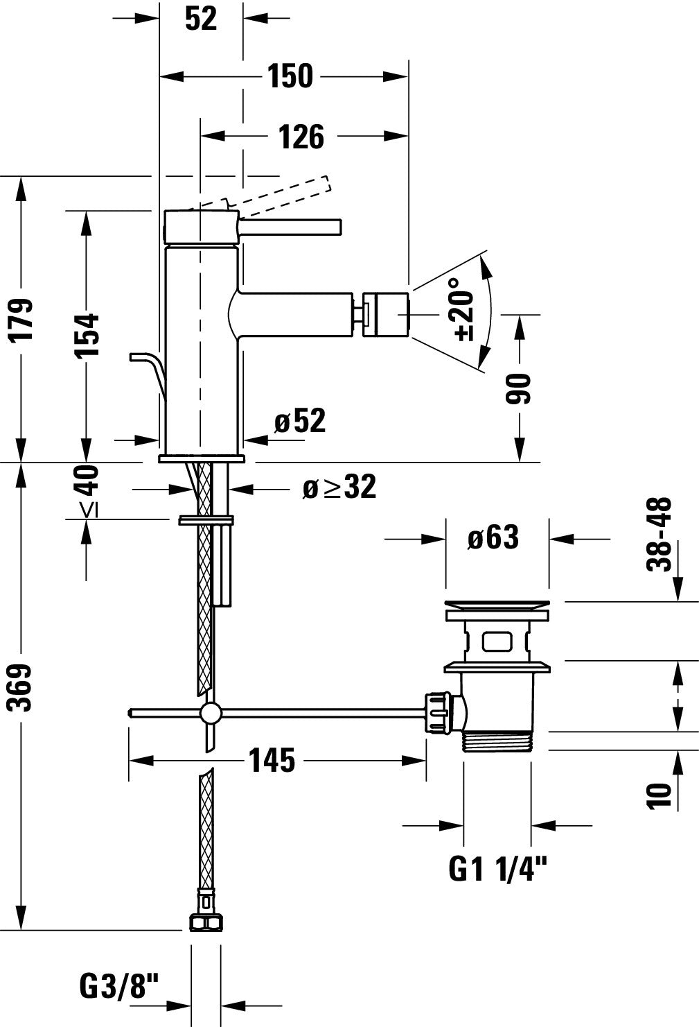 Duravit Circle misturador monocomando para bidê