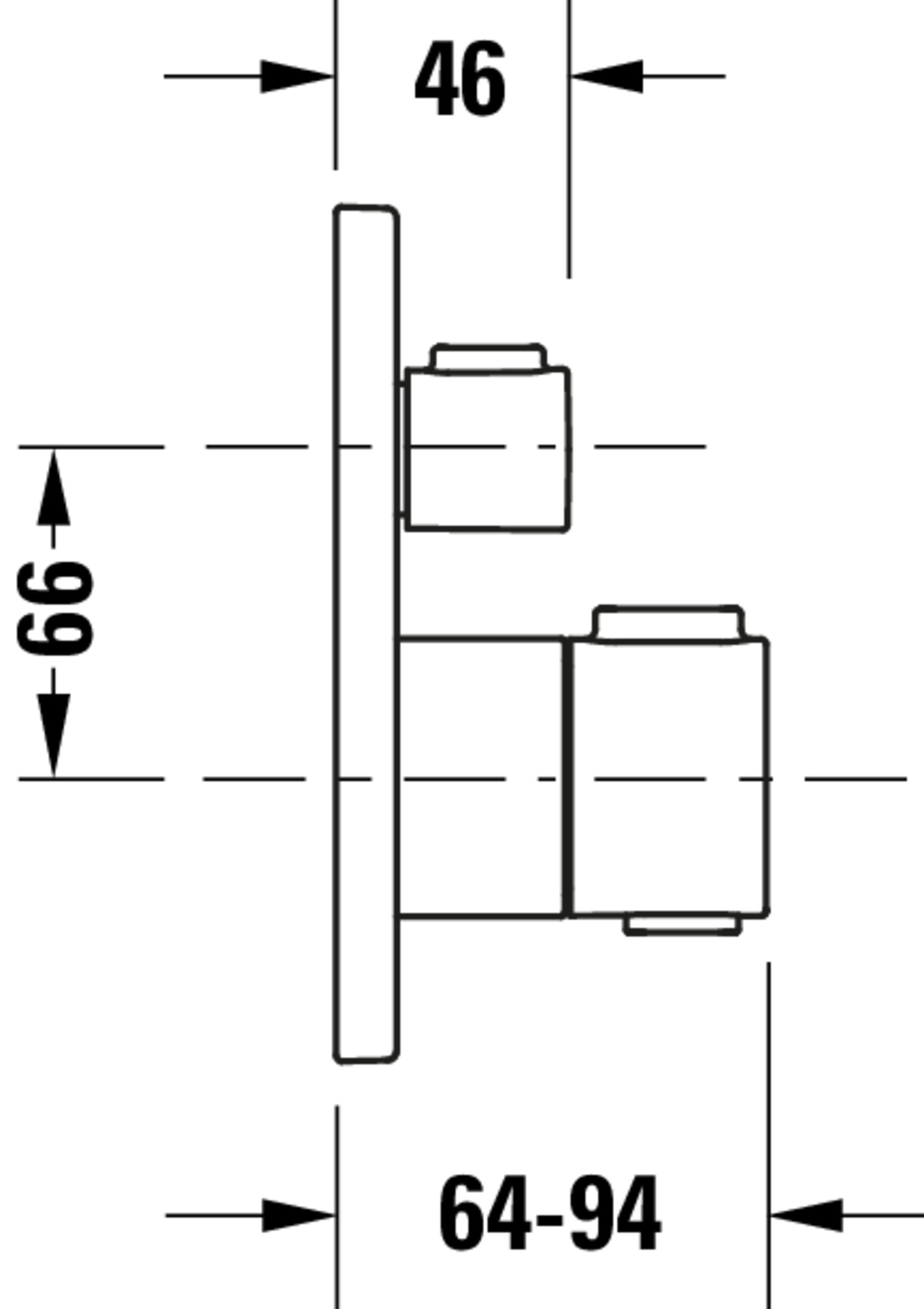 Misturadora termostática de embutir Duravit para duche