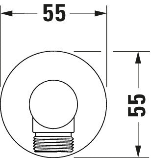 Duravit Universal curva de parede com suporte para chuveiro