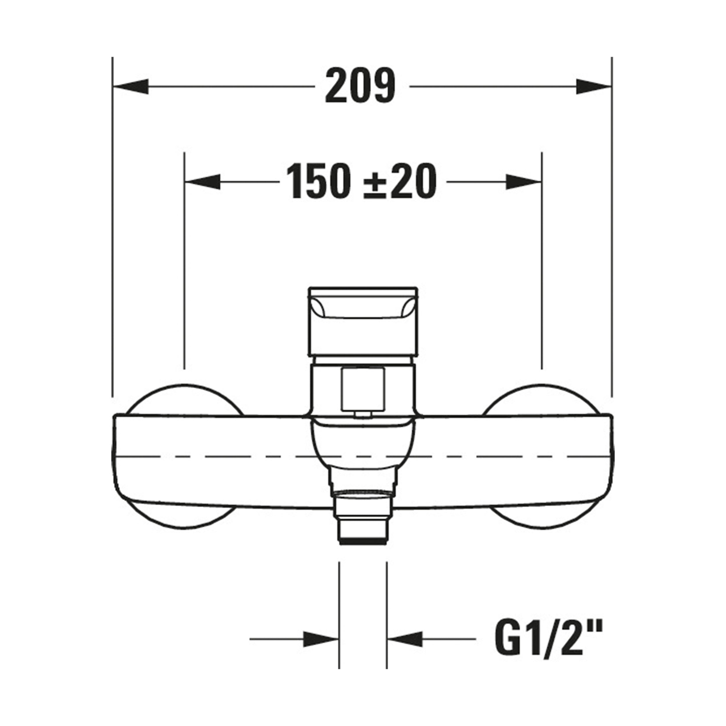 Torneira de banheira Duravit B.3, de superfície, 2 consumidores, cromada