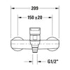 Torneira de banheira Duravit B.3, de superfície, 2 consumidores, cromada