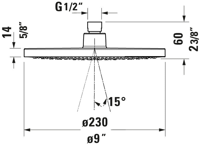 Chuveiro de teto universal Duravit