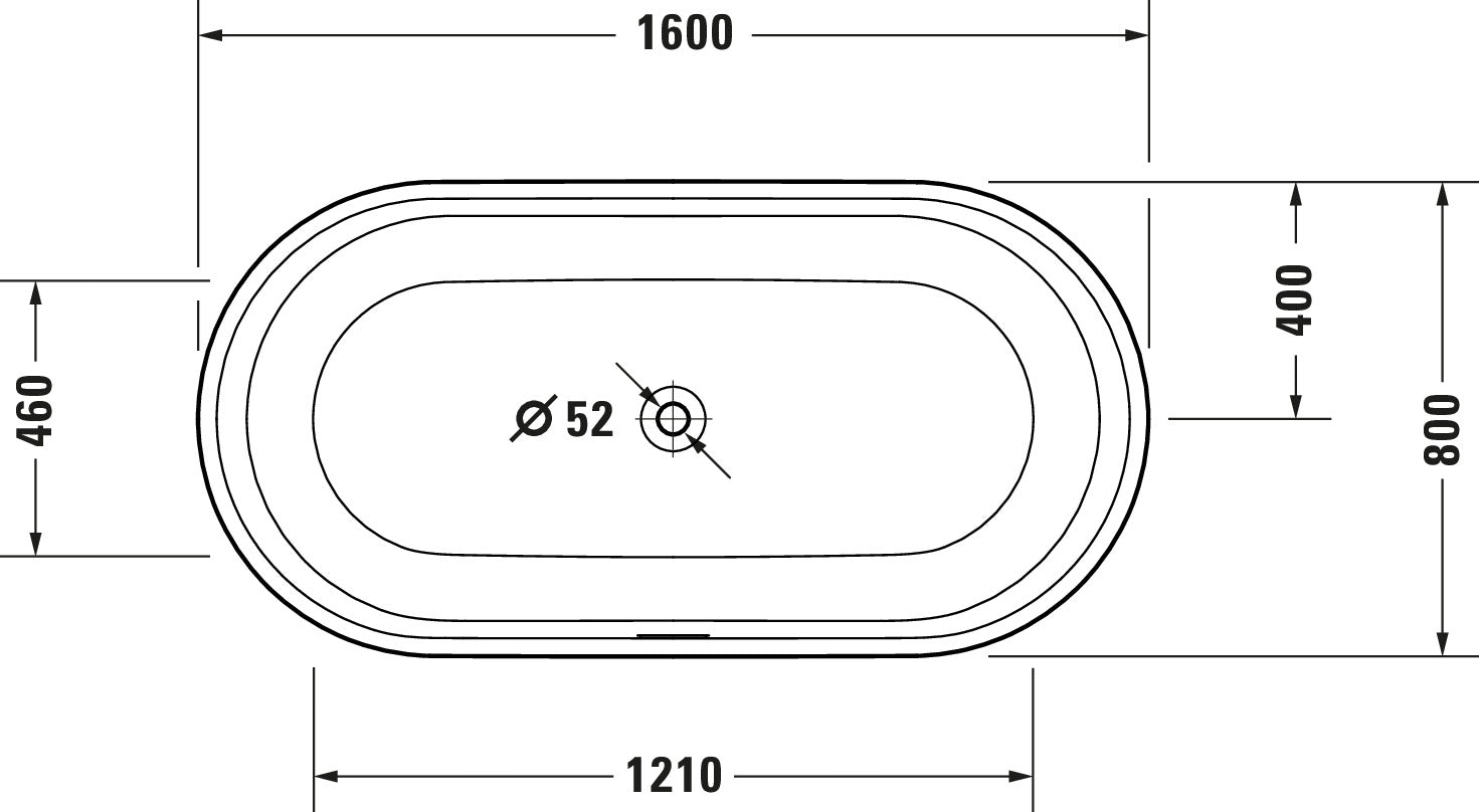 Banheira autónoma Duravit Soleil em DuroCast Plus (fundição mineral), 160x80 cm, branco mate