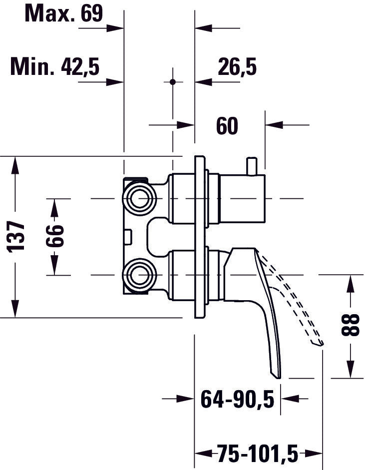 Misturador de banheira Duravit DuraVelez