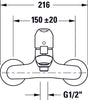 Torneira de banheira Duravit DuraVelez, de superfície, 2 consumidores, cromada