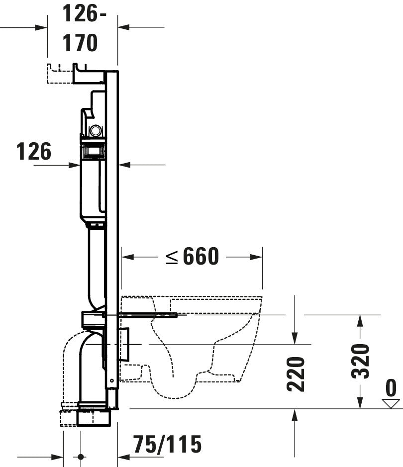 Duravit DuraSystem elemento de instalação para WC