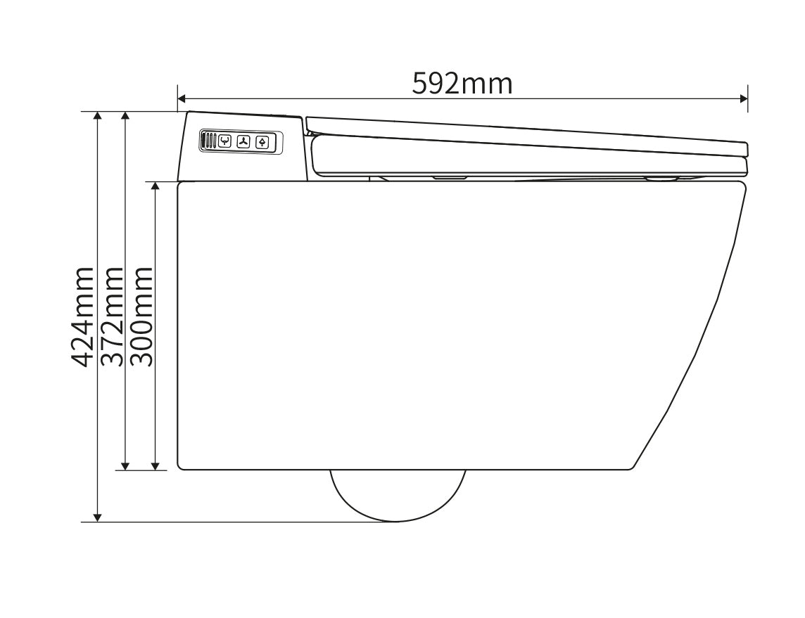 Conjunto completo de sanita com chuveiro higiénico Basic 1104 com elemento de parede Geberit Duofix