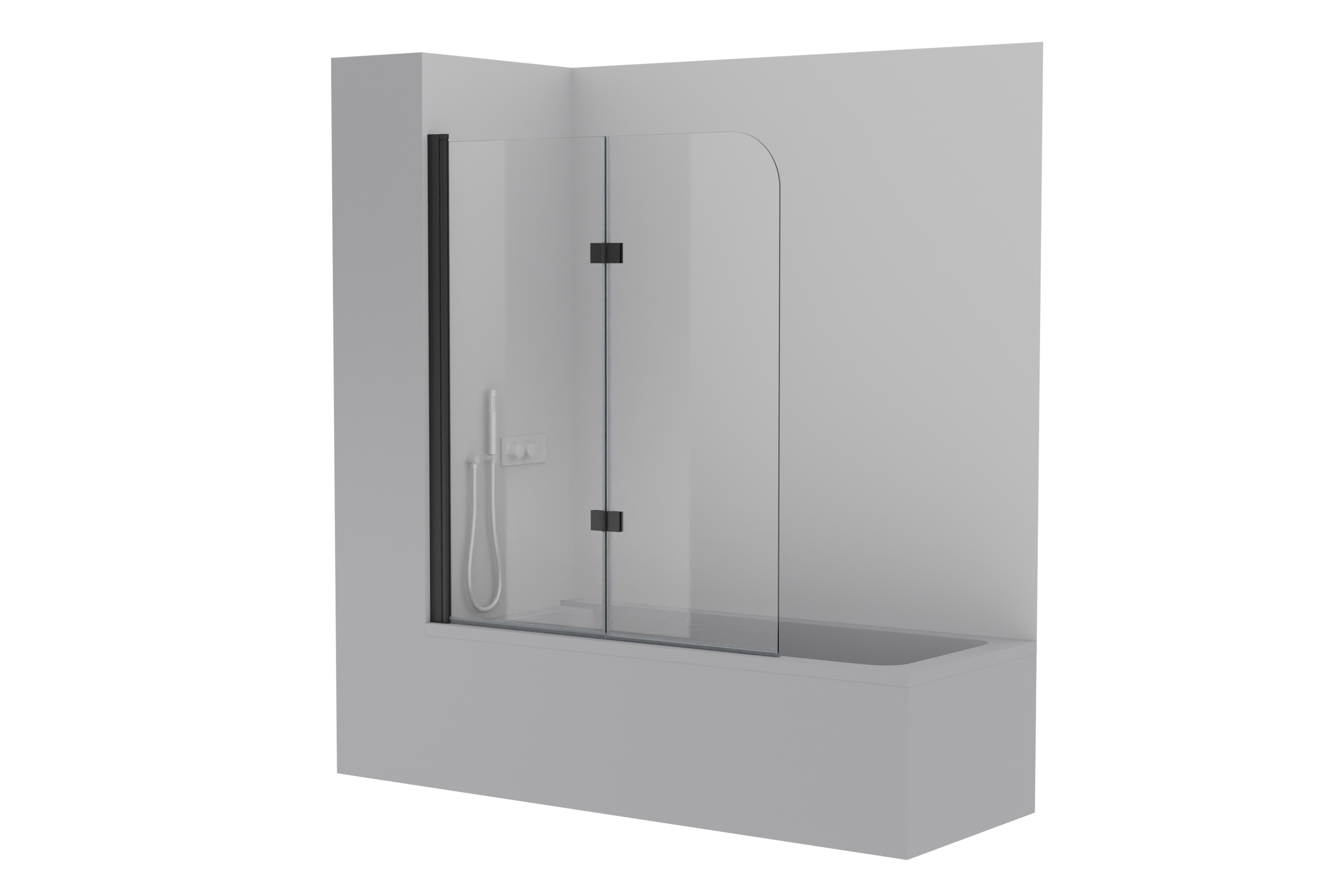 Chuveiro Nano vidro real 6mm NT209 - 120 x 140 cm - cor do perfil seleccionável