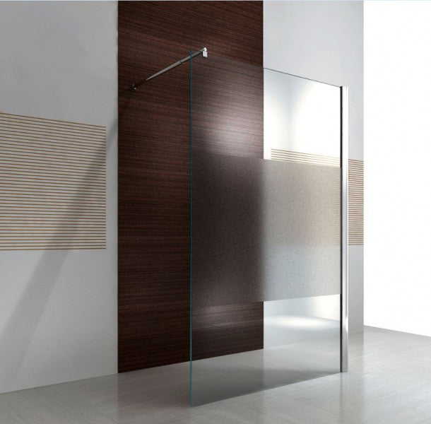 Divisória de duche Walk-In Nano real glass EX101 - tiras de vidro fosco - largura selecionável