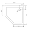 Base de duche pentagonal 100 x 100 cm, incluindo acessórios para resíduos