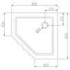 Base de duche pentagonal em acrílico