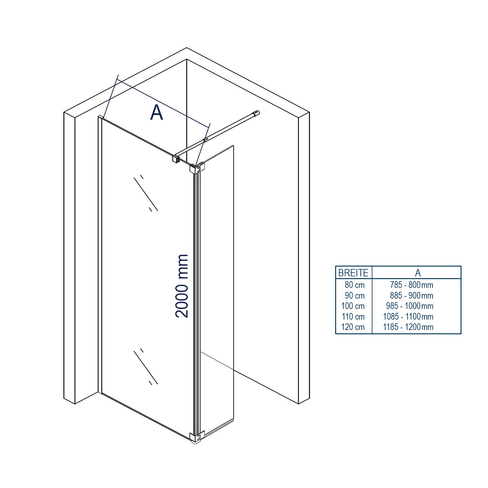 Divisória de duche Walk-In-Dusche Nano NT109
