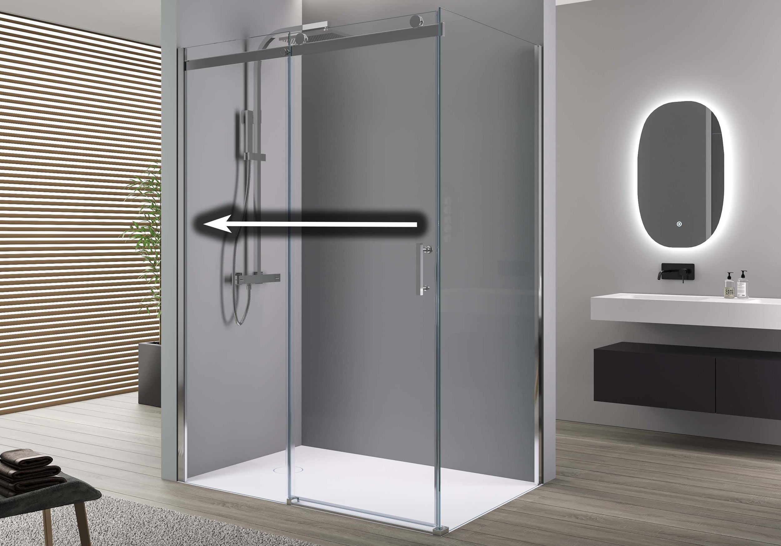 Divisória de duche com porta de correr EX806
