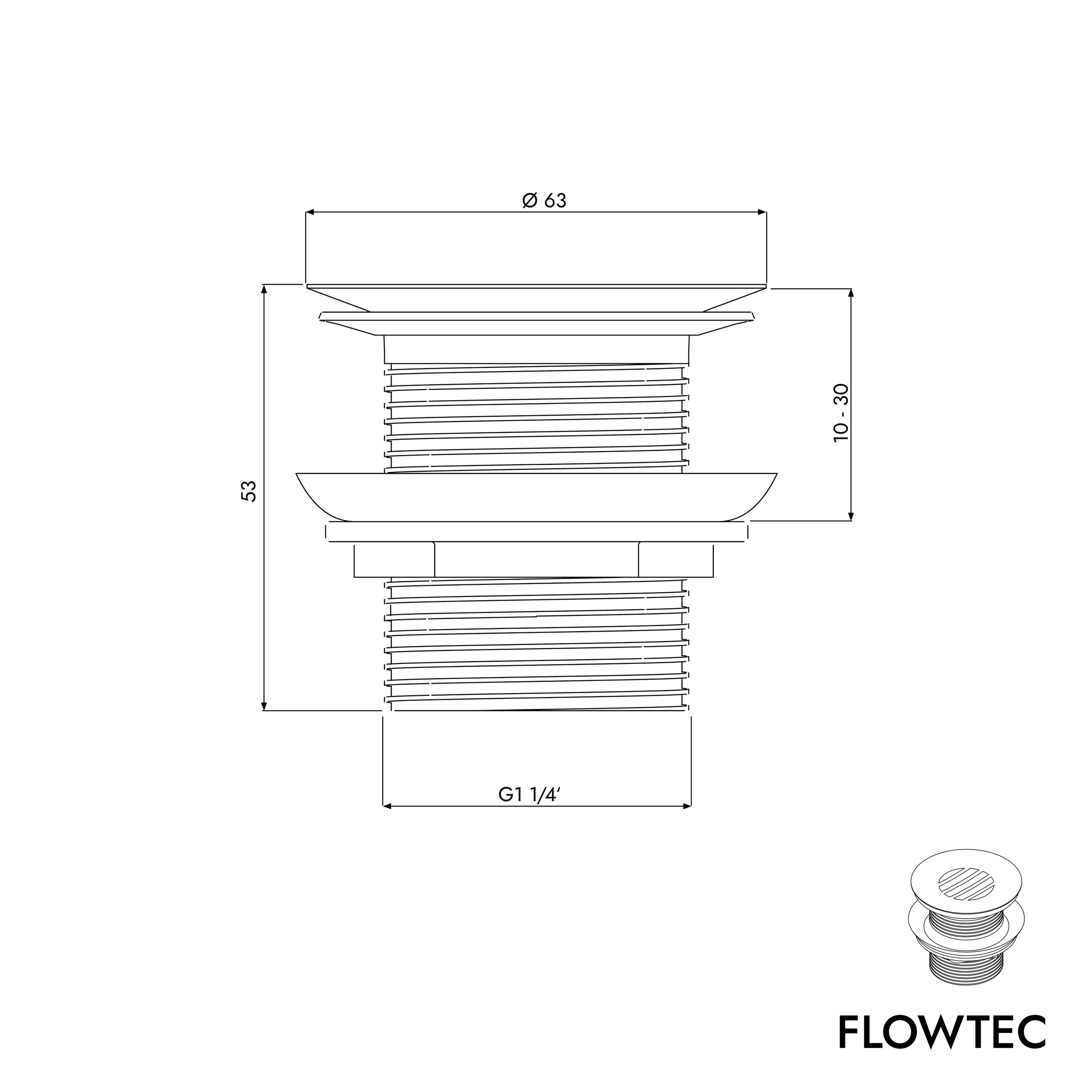 Válvula de escoamento FLOWTEC com grelha