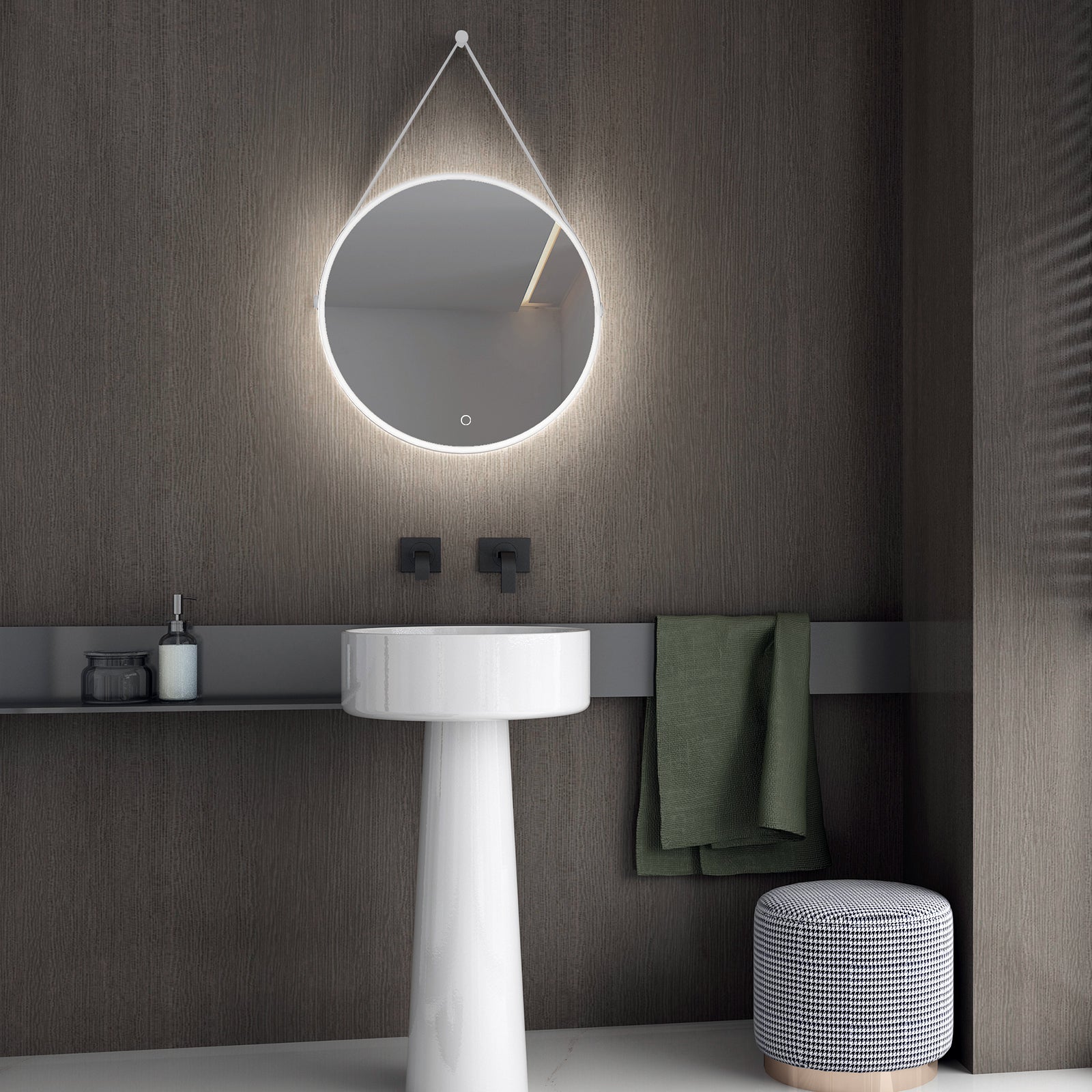 Espelho de casa de banho com iluminação LED 2884 Redondo