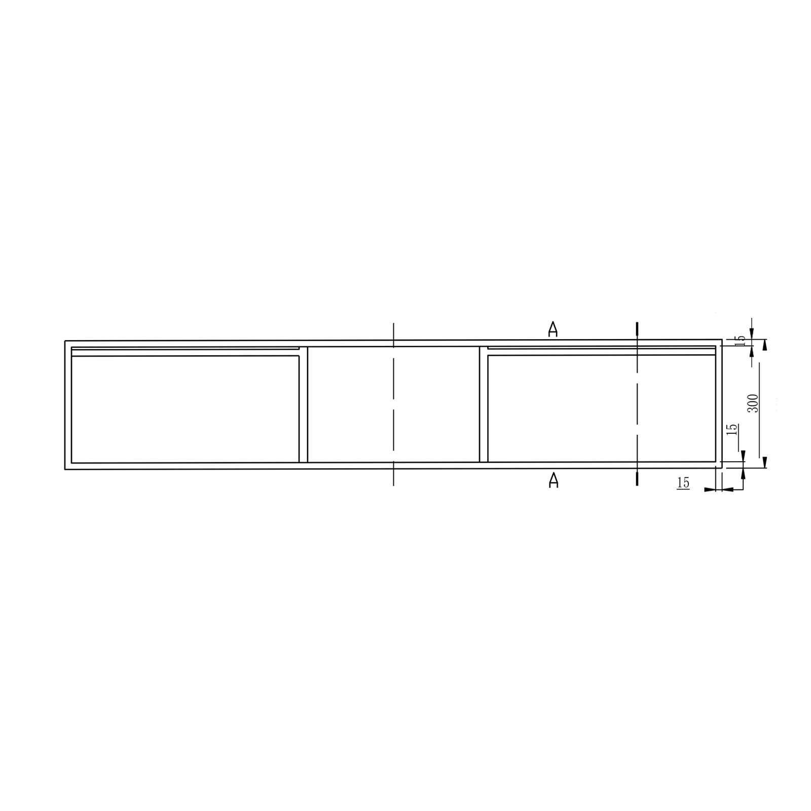 Consola de metal montada na parede 150S - Preto mate - adequado para o lavatório duplo Bernstein TWG16