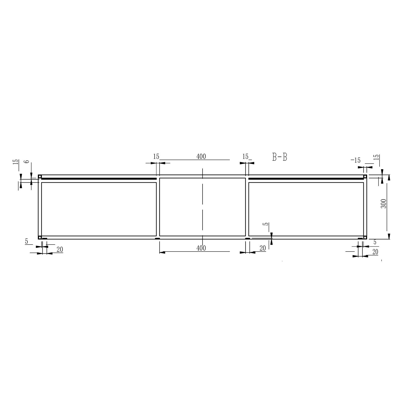 Consola de metal montada na parede 150S - Preto mate - adequado para o lavatório duplo Bernstein TWG16