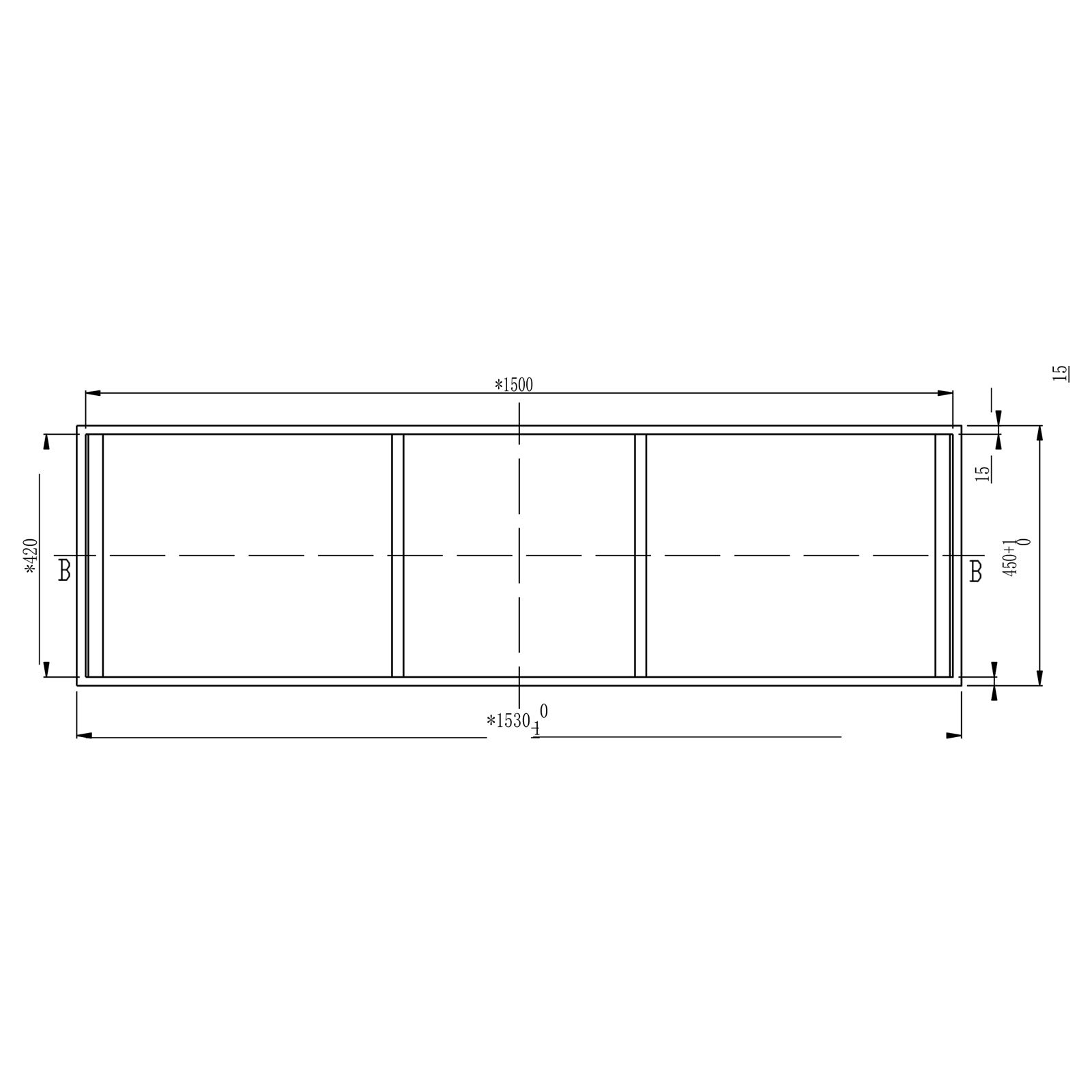 Consola de metal montada na parede 150S - Preto mate - adequado para o lavatório duplo Bernstein TWG16