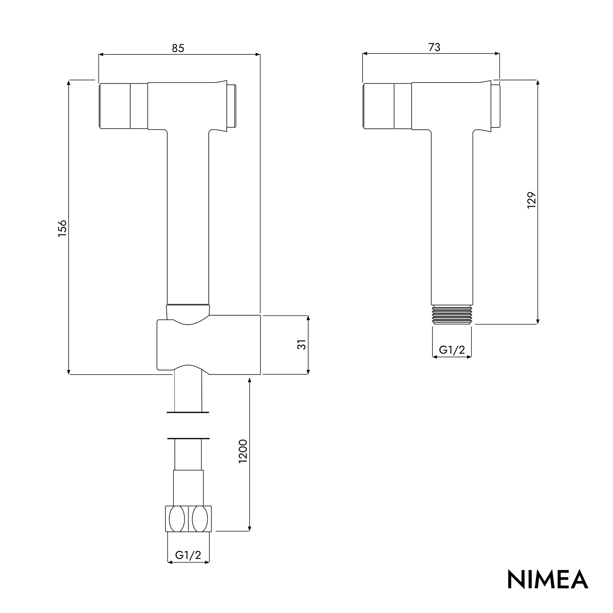Conjunto de chuveiro de mão para bidé NIMEA