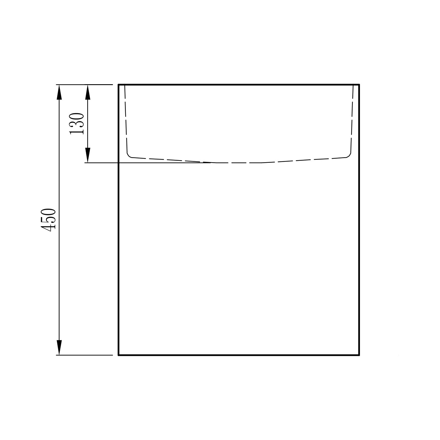 NT2440 lavatório de parede em fundição mineral
sem orifício para torneira - 40 x 42 x 45 cm