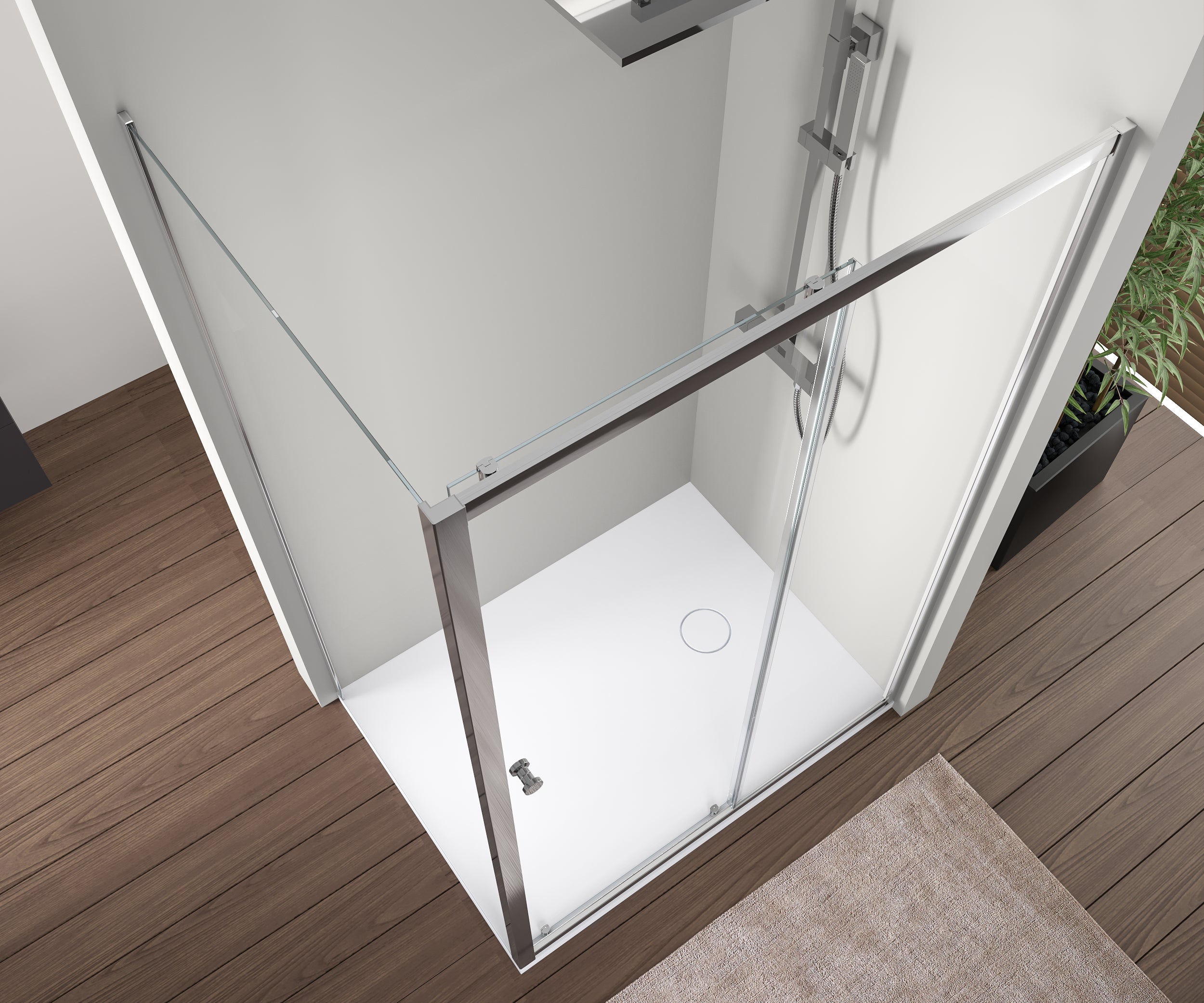 Duche de canto com porta de correr NT504