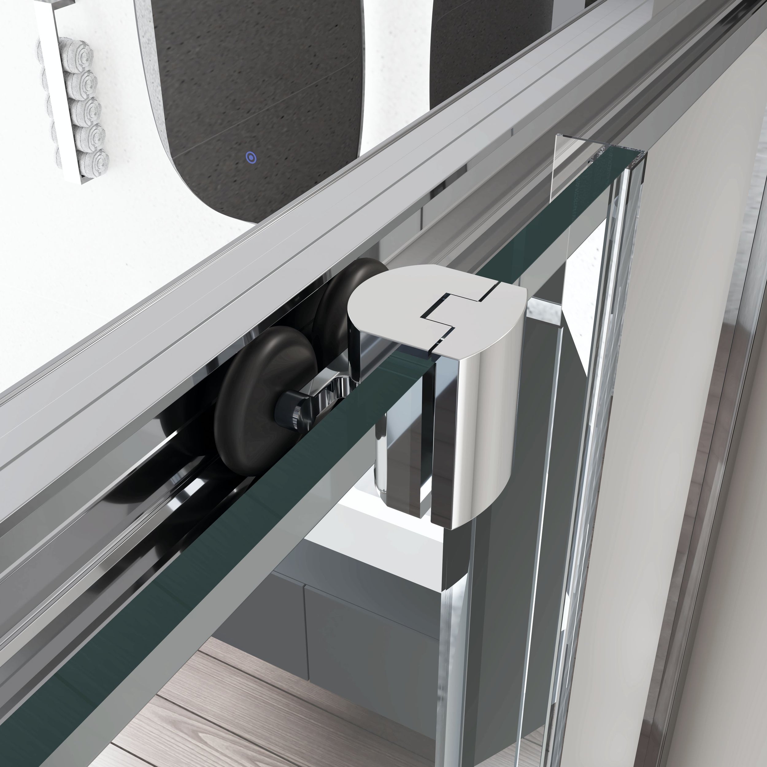 Duche de canto com porta de correr NT504